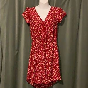 Kimchi Blue Red Floral Dress Small